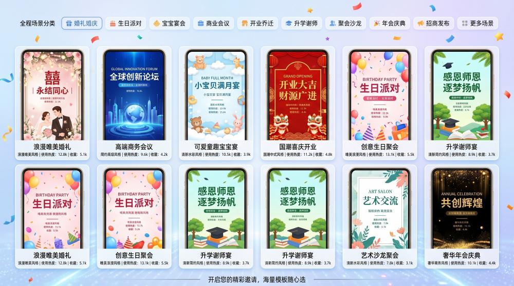 企业刚需｜全年电子请柬批量定制！低成本高效率，帮企业省下60%会务成本